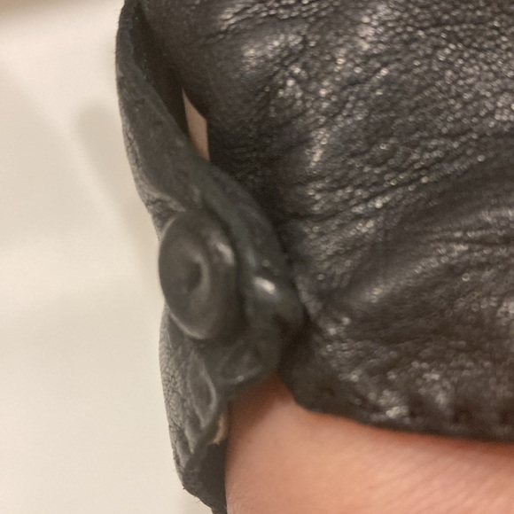 Christian Dior vintage, black leather one button, calf skin gloves - Picture 6 of 14